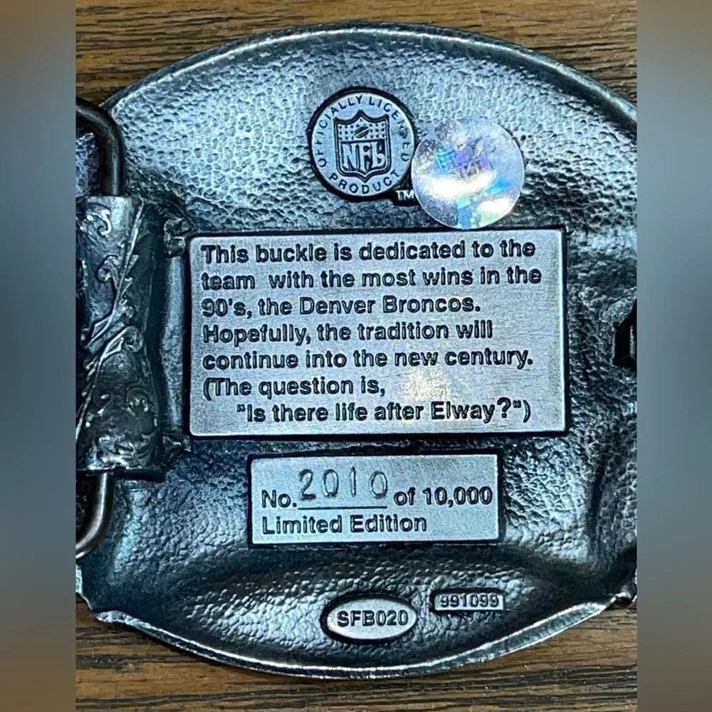 Denver Broncos Limited Edition Collectible Belt Buckle